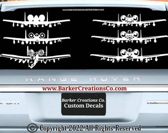 A-10 A10 A 10 Decal Thunderbolt II BRRRT Warthog USAF Plane Die Cut Decal Window Vinyl Decals, Car Sticker, 6 Styles -Various Colors & Sizes