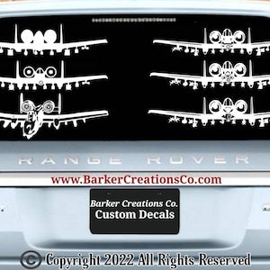 A-10 A10 A10 Decal USAF Thunderbolt II BRRRT Warthog Plane Die Cut Decal Window Vinyl, Decals, Car Sticker, 5 Styles -Various Colors & Sizes