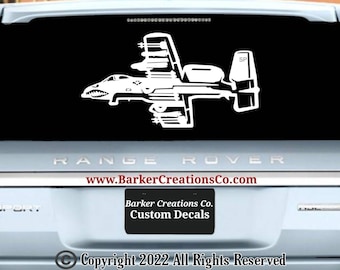 A10 Warthog Thunderbolt II GAU Profile Decal | A10 Brrrt | Die Cut Laptop Vinyl Bumper Decal Sticker | Various Colors & Sizes