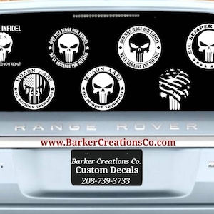 Punisher STICKER VINYL STICKERS DECAL 2nd AMENDMENT CASTLE SKULL