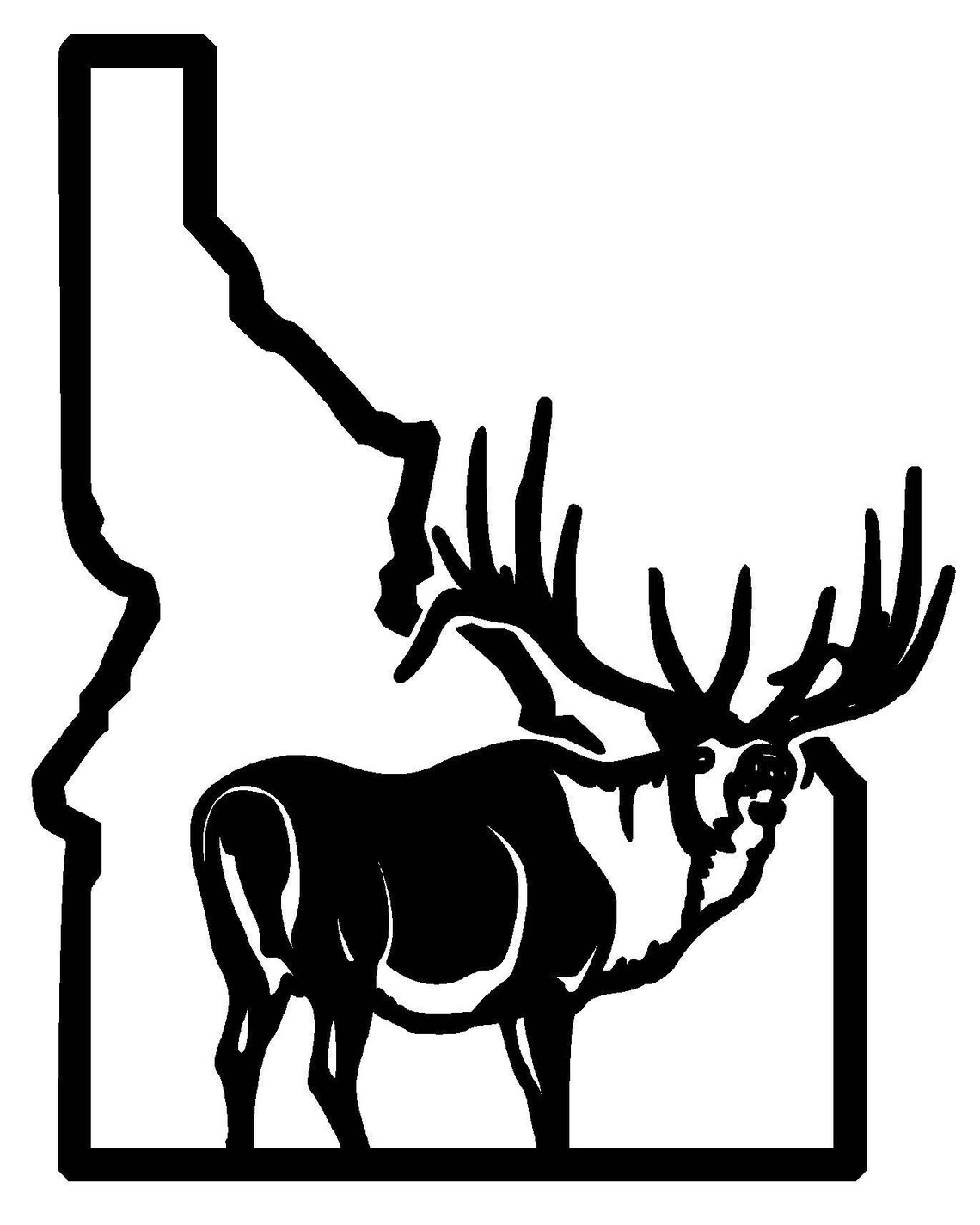 Idaho Decal Elk Outline Idaho Outdoors 208 ID Hunting Etsy