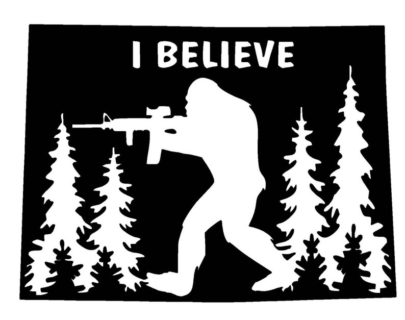 Various Colors /& Sizes Bumper Sticker Colorado Decal Sasquatch Bigfoot CO I Believe AR15 Gun ExteriorInterior Vinyl Decal Sticker