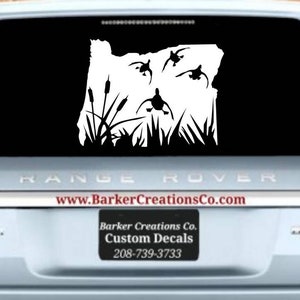 Oregon Decal Ducks - Die Cut Exterior / Interior Vinyl Decal Sticker, Oregon Outdoors, OR, Bumper Sticker, Hunting, Various Colors & Sizes