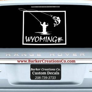 Wyoming Flyfishing Decal - Wyoming Fishing - Fly Fishing - Die Cut Exterior/Interior Vinyl Bumper Decal Sticker - Various Colors & Sizes