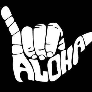 Hawaiian Hand Symbol - Hang Ten - Aloha Decal - Vinyl Interior / Exterior Decal Sticker - Various Colors & Sizes