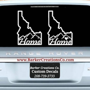 Idaho Home Mountain mit Herz oder ohne Herz Aufkleber - Idaho - ID- Die Cut Außen / Innen-Vinyl-Autoaufkleber - verschiedene Farben und Größen