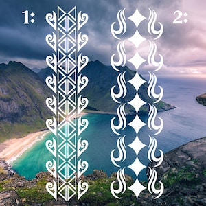 Hawaiian Tribal Waves and Triangles | Triangles Wave | Tribal Design | Vinyl Interior | Exterior Decal Sticker | Various Colors & Sizes