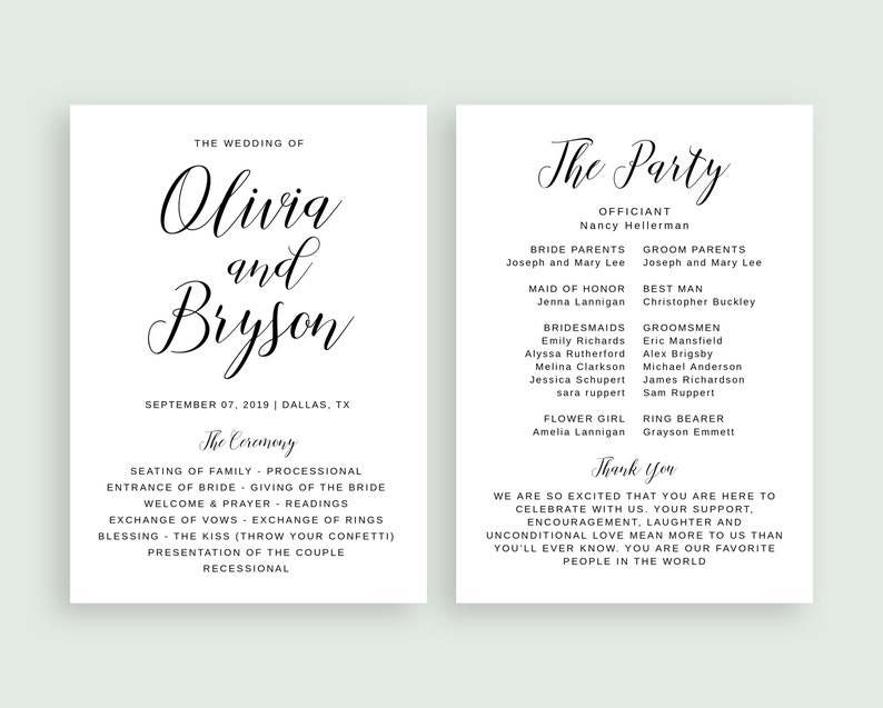 double-sided-wedding-program-template-digital-download-for-etsy