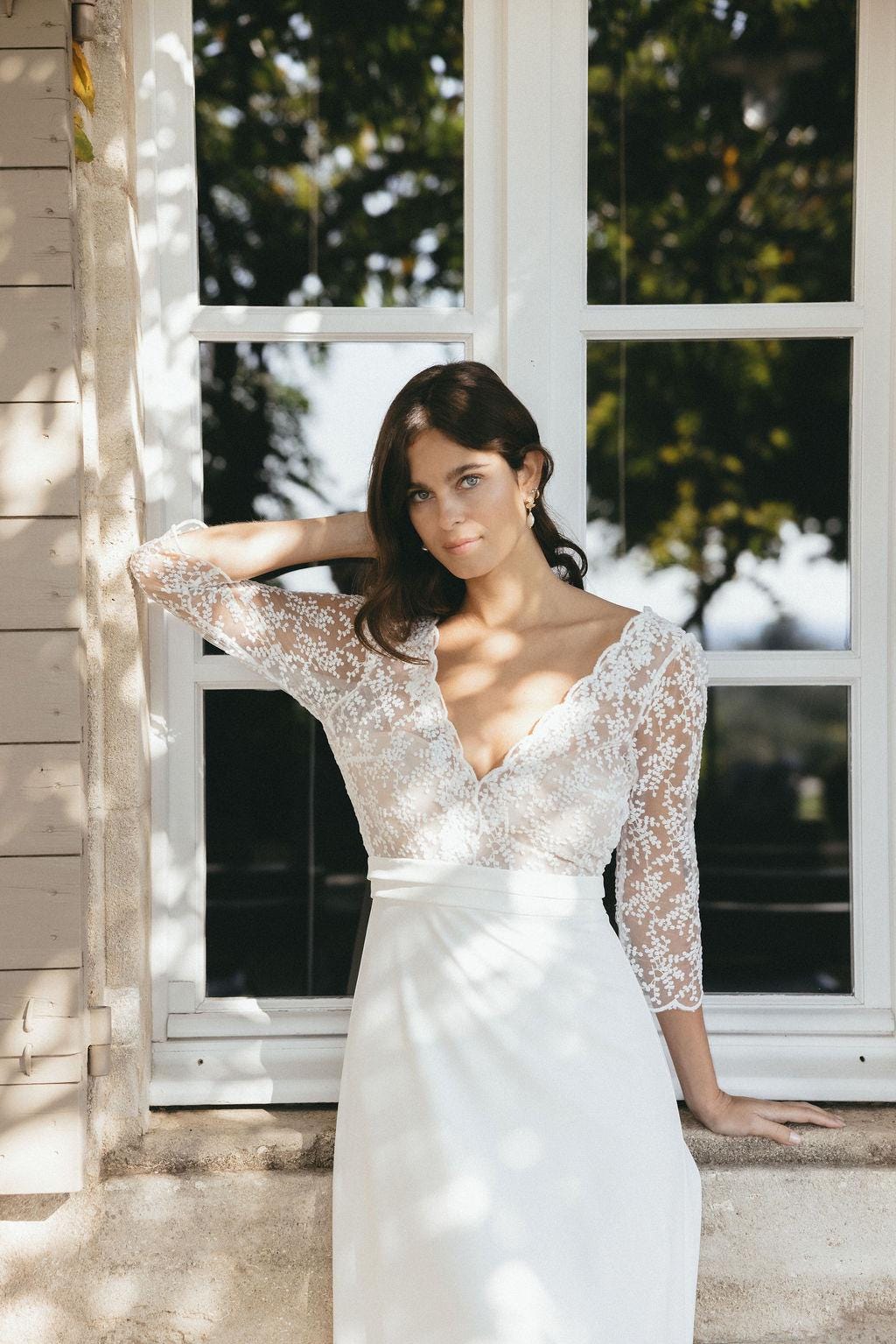 Robe de mariée Garance en dentelle fluide