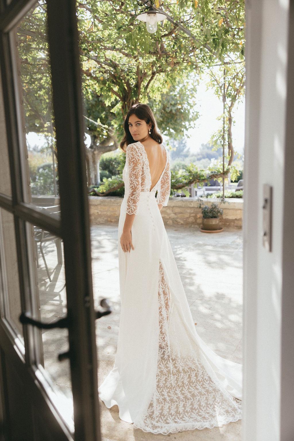 Robe de mariée Garance en dentelle fluide
