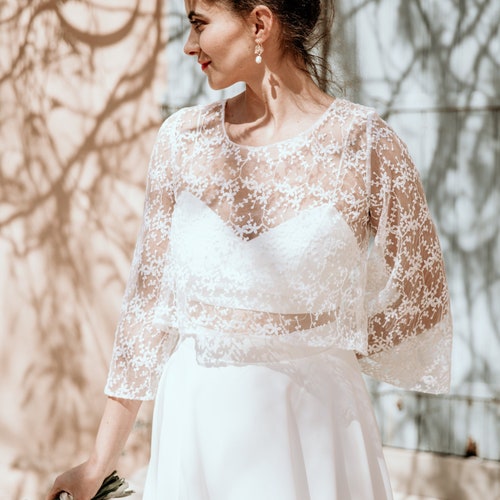 Tulle Bardot Wedding Dress Floral Wedding Dress Lace, Modest Wedding Dress,  Embroidered Dress, Flower Wedding Dress VICTORIA UK