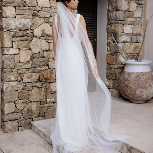 Voile De Mariée Avec Cape D'épaule - 1 Couche, Dentelle, 300 Cm, Accessoire élégant