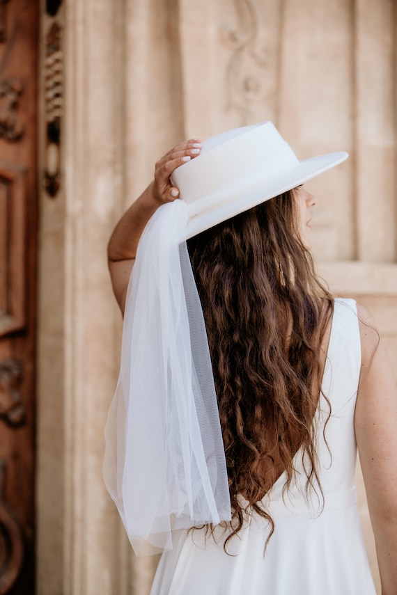 Chapeau de mariage en laine avec voile Etsy France