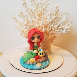 Fondant princess Ariel topper