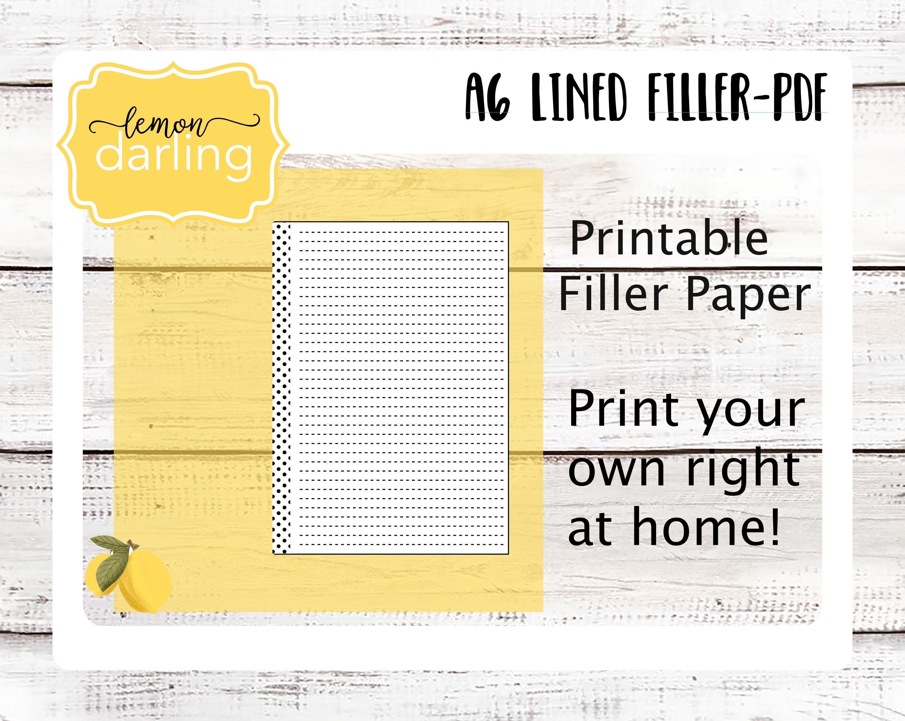 PRINTABLE A6 PLANNER Filler paper A6 ring binder planner Etsy