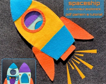 Patrón de costura de nave espacial y astronautas de fieltro – Libro sensorial DIY (PDF)