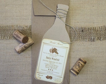 Wine Bottle Bridal Shower Invitations