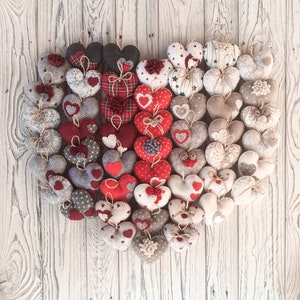 Handmade hanging felt Heart Ornaments