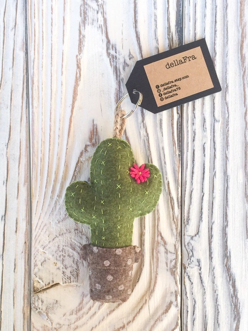 Felt Cactus Keychain or Ornament Handmade Etsy