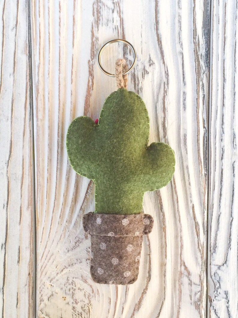 Felt Cactus Keychain or Ornament Handmade Etsy
