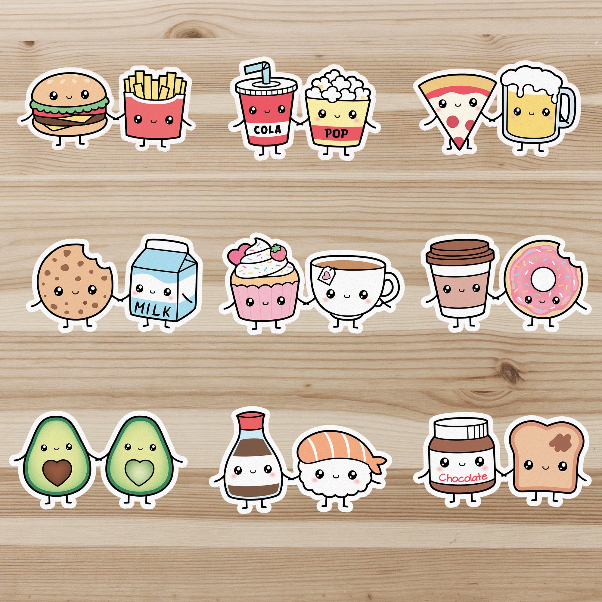 Perfect Match Food Stickers Etsy