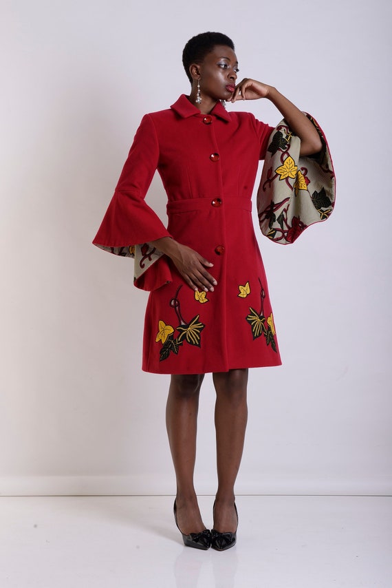 plus size red coat