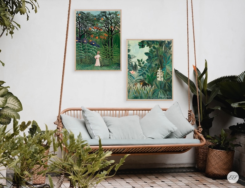 Jungle Wall Art Henri Rousseau: Woman Walking in an Exotic Forest Digital Print French post-impressionist painting 20th century painting