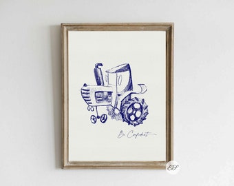 Tractor Wall Art, Tractor Nursery, Vintage Tractor, Transportation Wall Art, Toddler Boy Room Decor, Printable Art, Farm Vehicles Preschool