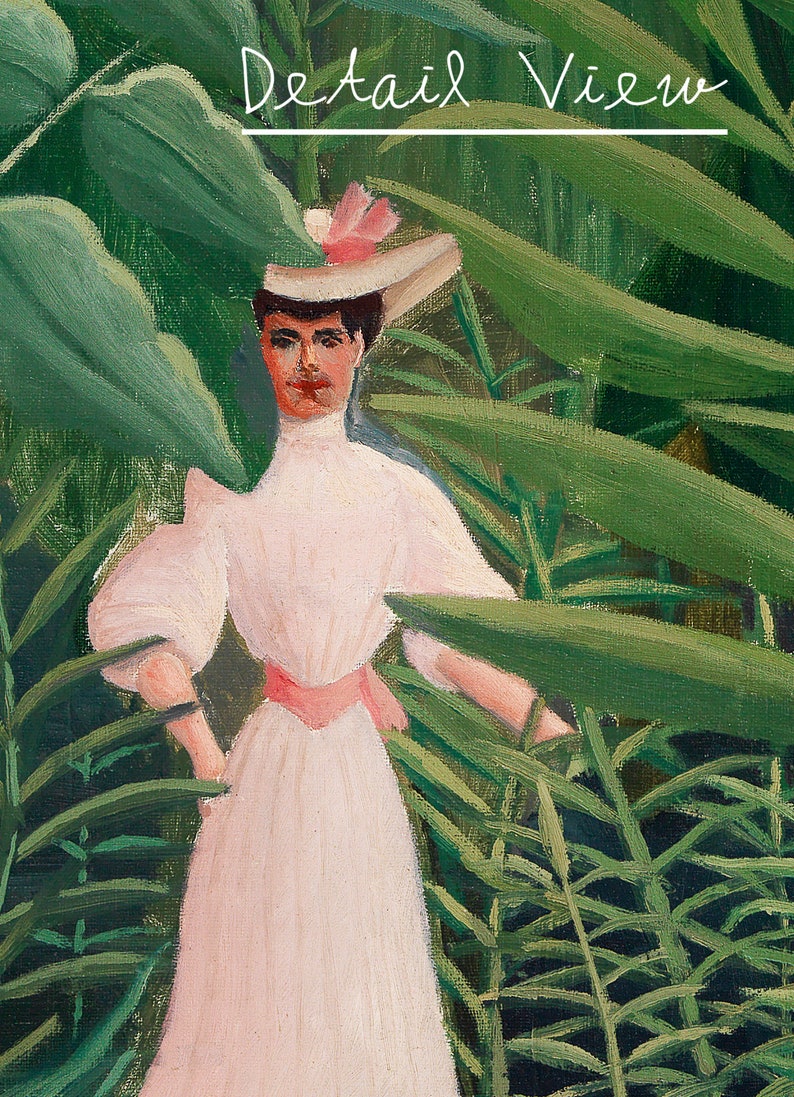 Jungle Wall Art Henri Rousseau: Woman Walking in an Exotic Forest Digital Print French post-impressionist painting 20th century painting