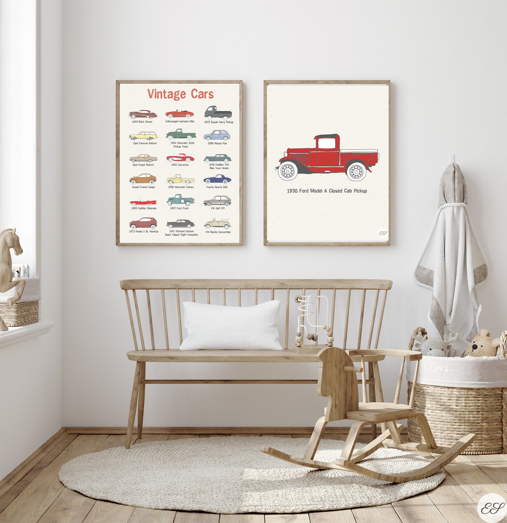 Nursery Car Print Retro Car Poster Retro Car Decor Vintage Etsy
