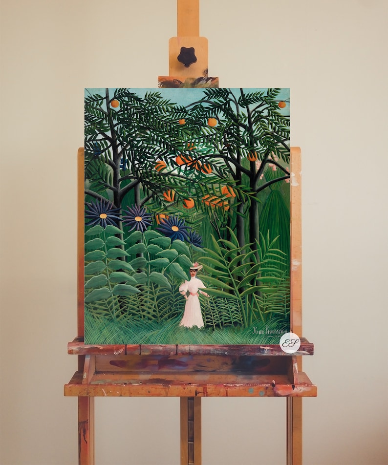 Jungle Wall Art Henri Rousseau: Woman Walking in an Exotic Forest Digital Print French post-impressionist painting 20th century painting