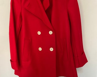 Girls red shop peacoat