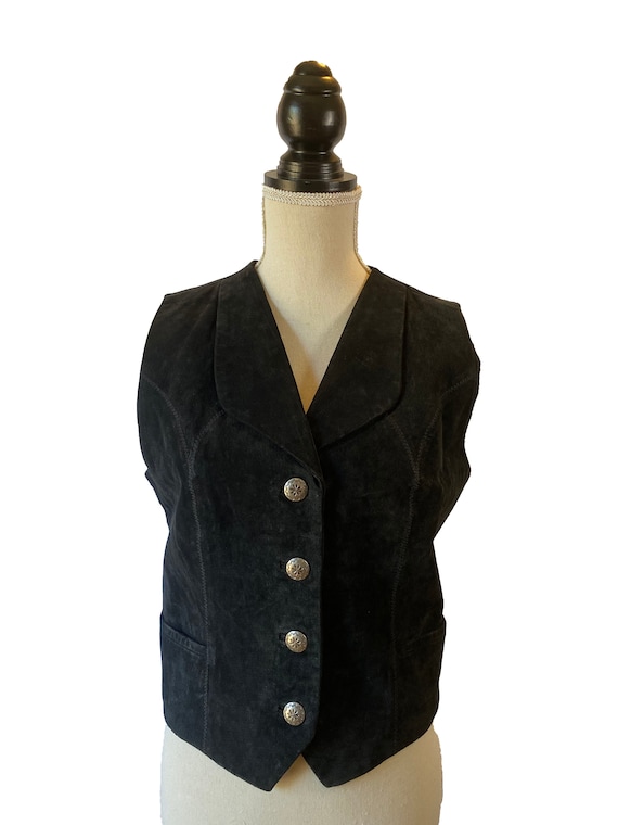 Vintage suede leather vest - image 1