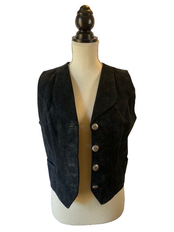 Vintage suede leather vest - image 2