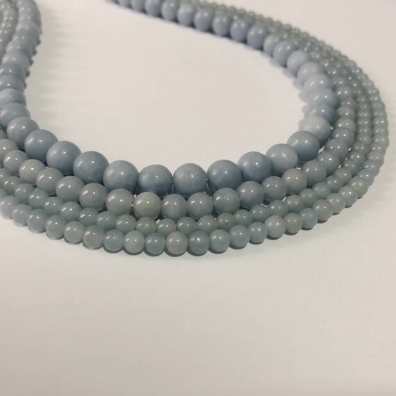 Angélite Rond Perles 8mm Bleu 8 Pces Pierres Semi-Précieuses Artisanat DIY