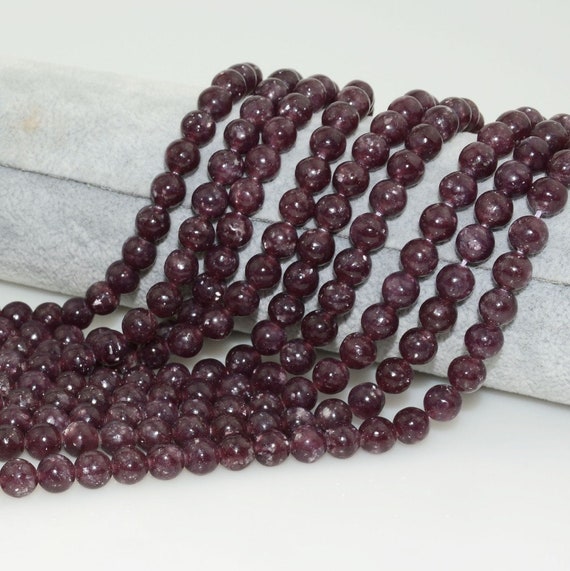 Half Strand 10mm Round Natural Lepidolite Semi Precious Gemstone Beads