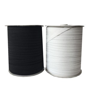 black flat elastic woven black elastic 5 metres of 7mm width black or white flat elastic mask making elastic flat elastic