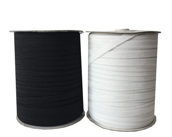 1.2cm 12mm 1/2" inch  Black & White stretch elastic knitted soft flat elastic fast dispatch