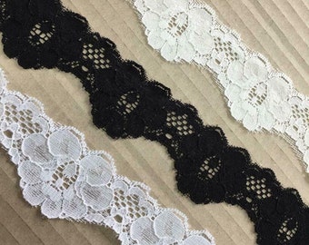 Scallop Stretch Lace 4 cm Beautiful Soft Floral Trim Craft Vintage Lingerie