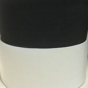 3 inch, 75 mm, breed zwart-wit premium hoogwaardig plat geweven elastiek