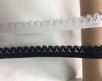 Bordo decorativo smerlato fantasia Picot da 10 mm per lingerie, biancheria intima e slip.
