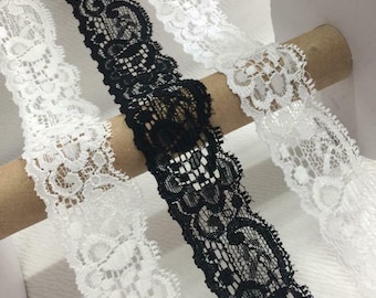 Double Scallop Stretch Lace 3 cm Beautiful Soft Floral Trim Vintage Lingerie
