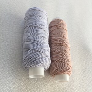 Shirring Shearing pack of 2 reels, White & Peach, Elastic Thread 20 metre spools ,spool,sewing, craft, dress making,smocking Elastic