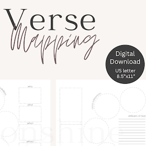 Bible Verse Mapping Printable, Bible Study, Bible Journaling