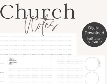 Sermon Notes, Church Notes, Worksheet, Bible Study, Printable, Digital, PDF