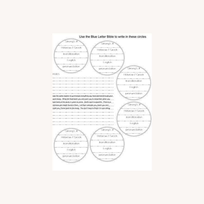 Bible Study Printable, Word Study, Scripture Planner, Worksheet ...