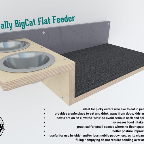 Cat Bowl Shelf Double Cat Feeding Shelf Dinning Room Cat Etsy