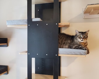 Wally BigCat Stacker, Wall mounted cat shelf for large cats, Multilevel cat climber with beds
