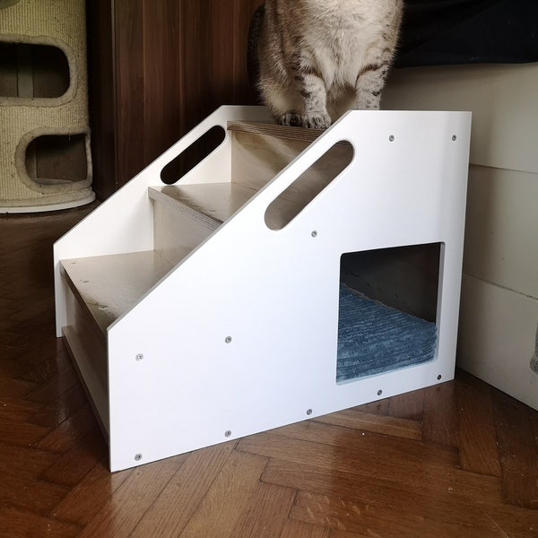 Boxy 3Step, Mobility ramp, Mobility stairs, Dog steps, Dog stairs, Pet bed, Pet stairs, Cat steps, Cat stairs, Pet gift, Steps for small dog