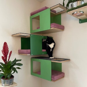 Wally CornerTunnel 3-pack - Cat shelf, Cat activity center, Cat perch, Cat wall, Cat bed, Cat gym, Cat complex, Cat corner, Wall mounted